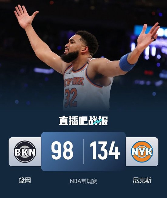 尼克斯碾压篮网，浓眉哥扛起全队